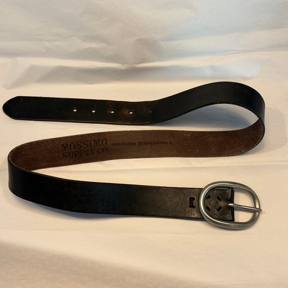 Mossimo Supply Co. Thick Leather Distressed Black Belt - Picture 4 of 9